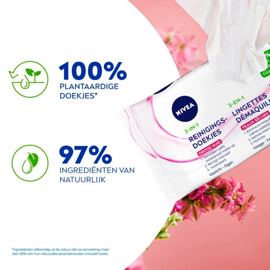 Nivea Skincare NIVEA 3-In-1 Verzachtende Reinigingsdoekjes< Gezichtsreiniging