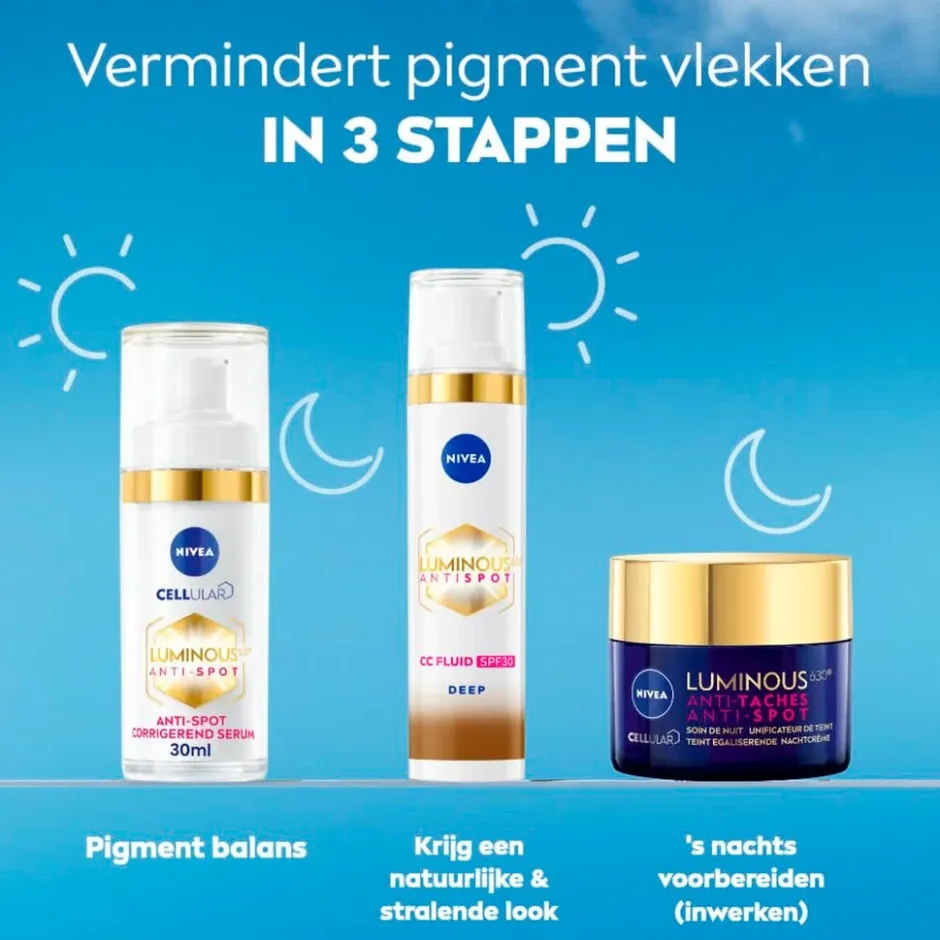 Nivea Skincare NIVEA Luminous630 Anti-spot SPF30 03 Dark 3-in-1 CC Crème< Cc Cream