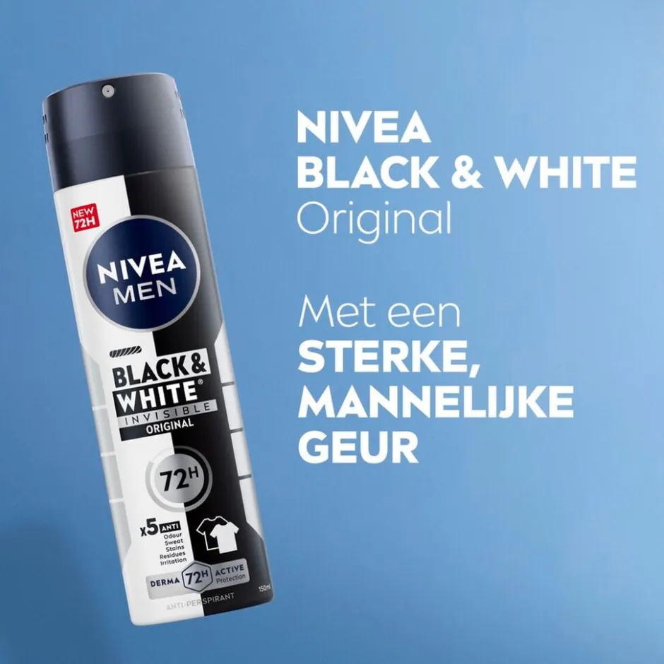 Nivea Men Black & White Invisible Original Antitranspirant Spray< Deospray