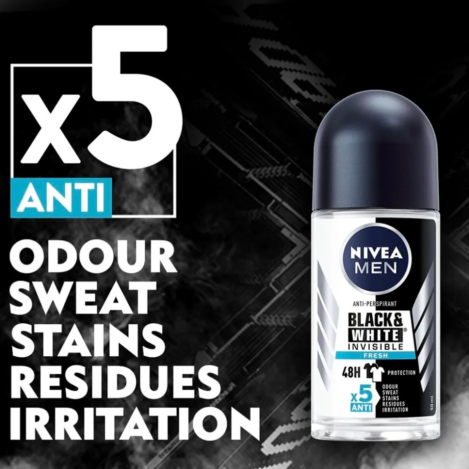 Black & White Invisible Fresh Antitranspirant Roller|Nivea Men New