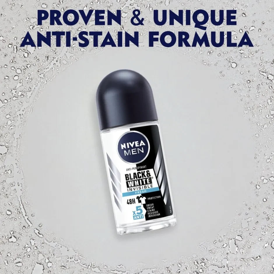 Black & White Invisible Fresh Antitranspirant Roller|Nivea Men New