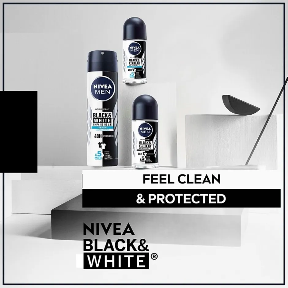 Black & White Invisible Fresh Antitranspirant Roller|Nivea Men New
