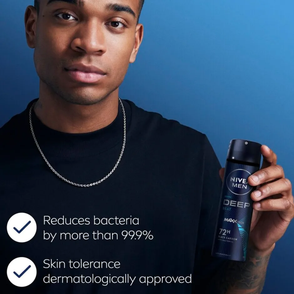 Deep Black Carbon Beat Antitranspirant Spray|Nivea Men Hot