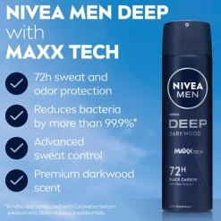 Deep Black Carbon Dark Wood Antitranspirant Spray|Nivea Men Best