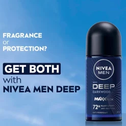 Deep Black Carbon Dark Wood Antitranspirant Roller|Nivea Men Sale