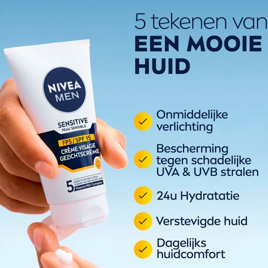 Nivea Men Sensitive SPF15 Gezichtscrème< Gezichtscreme Mannen