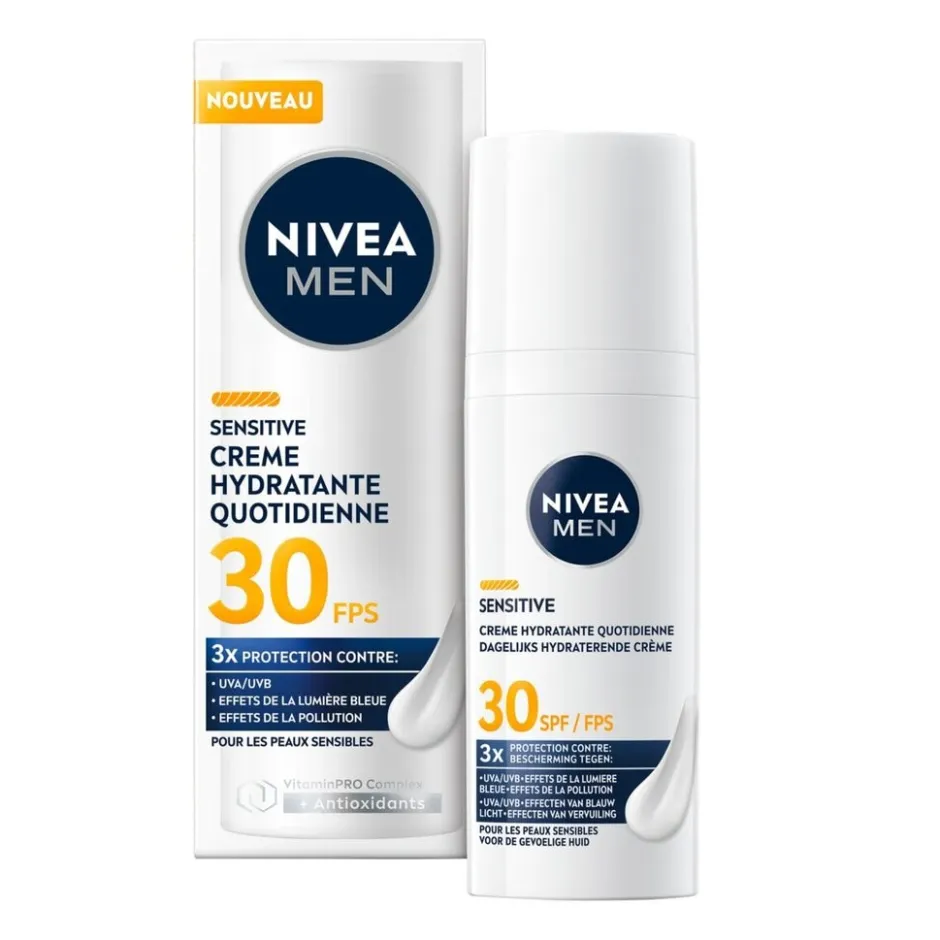 Nivea Men SPF30 Sensitive Dagelijkse Beschermende Hydraterende Crème< Gezichtscreme Mannen