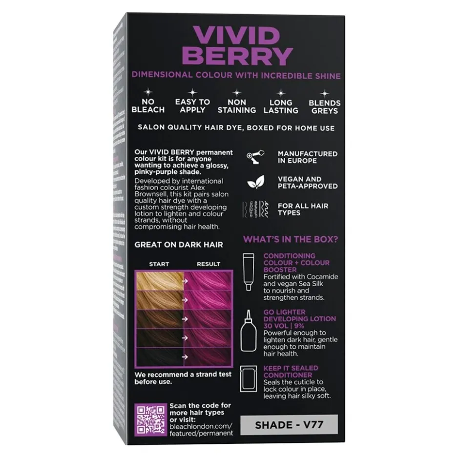 BLEACH LONDON No Vivid Berry Permanent Vegan Dye Kit< Haarverf
