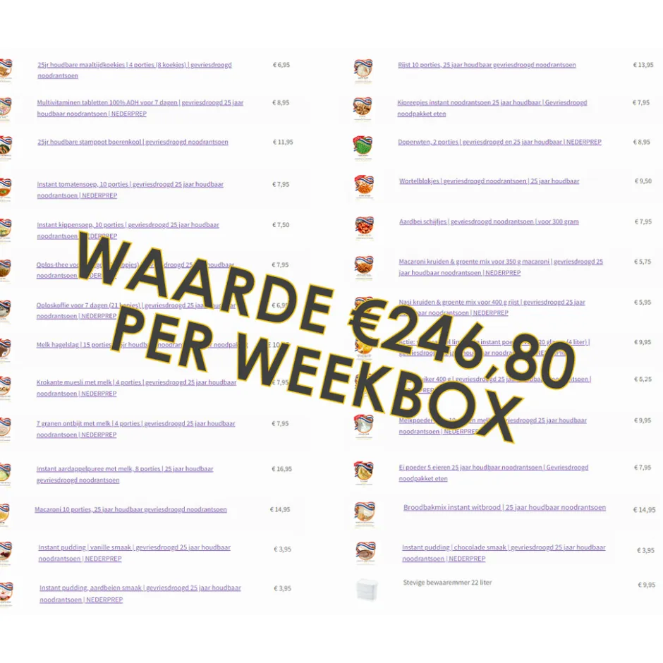 Noodrantsoen.nl LUXE noodrantsoen 7-daags 25 jaar houdbaar| Hot