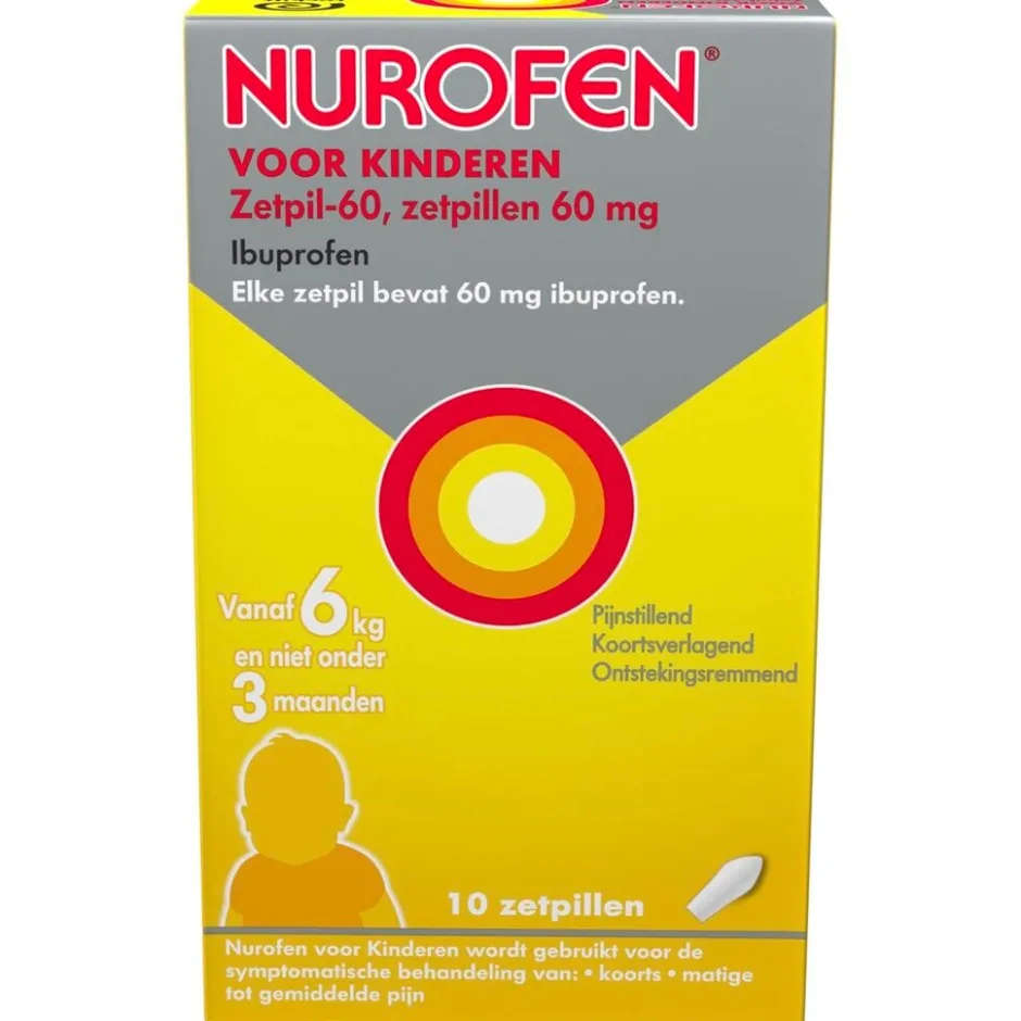 Nurofen voor Kinderen Ibuprofen 60 mg Zetpillen< Pijn