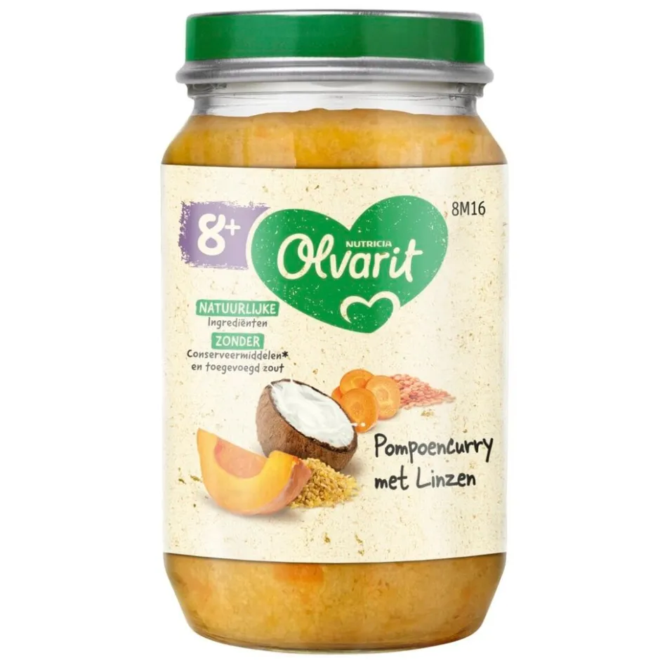 Olvarit Nutricia 8M+ Pompoencurry met Linzen< Babymaaltijden