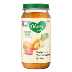 Nutricia 15+M Stoofpot met Zoete Aardappel en Linzen|Olvarit Hot
