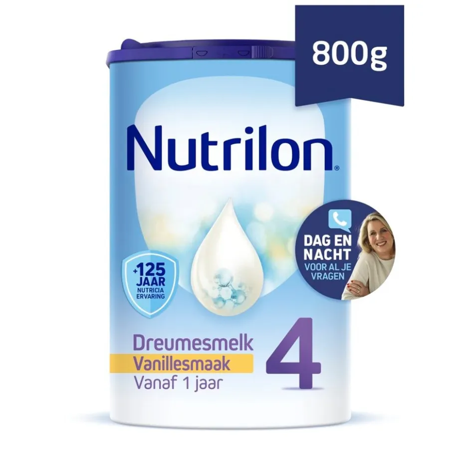 4 Dreumes- en Peutermelk met Vanillesmaak Flesvoeding Vanaf 1 Jaar|Nutrilon Online