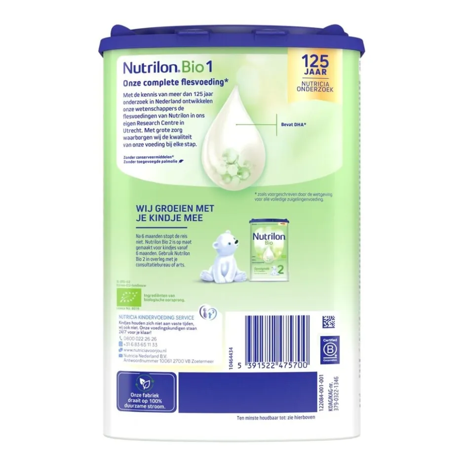 Nutrilon Bio 1 Baby 0-6 Maanden Volledige Zuigelingenvoeding< Zuigelingenmelk