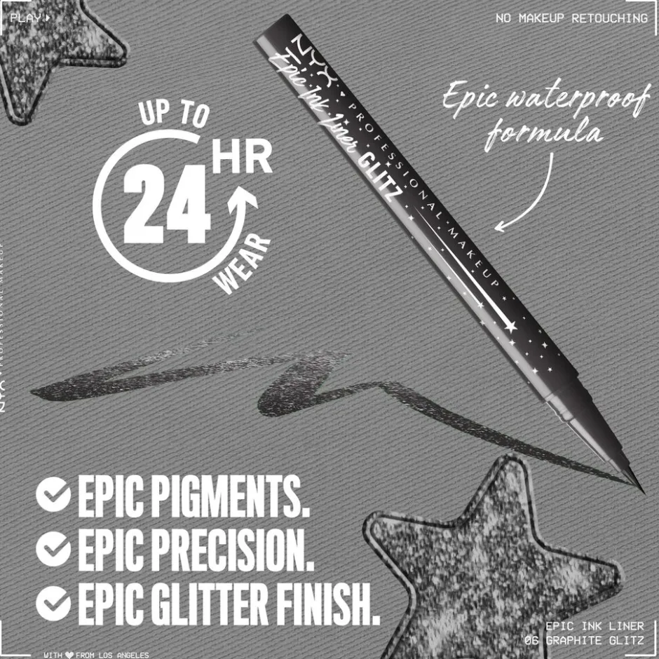 NYX Professional Makeup Epic Ink Liner Glitz Graphite Glitz 06 Eyeliner< Eyeliner