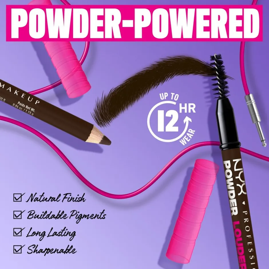 Powder Louder Deep Brown Brow Pencil|NYX Professional Makeup Online