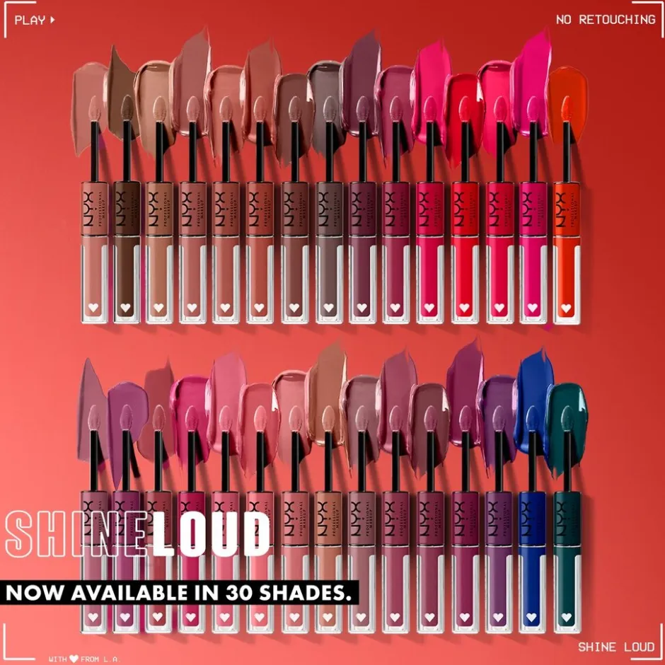 NYX Professional Makeup Shine Loud Color SHLP18 On A Mission Lipstick< Lipmake-Up