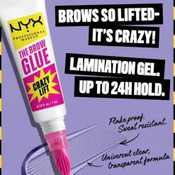 NYX Professional Makeup The Brow Glue Crazy Lift Transparant 01 Wenkbrauwgel< Wenkbrauw Make-Up