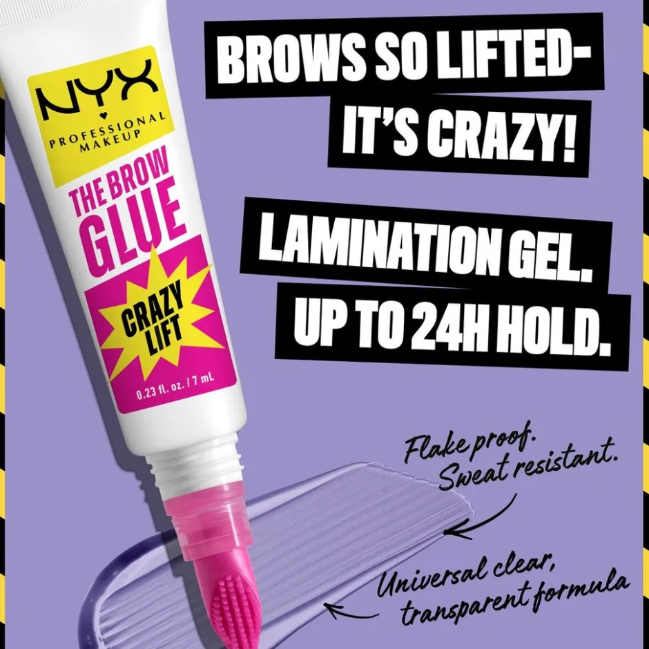 NYX Professional Makeup The Brow Glue Crazy Lift Transparant 01 Wenkbrauwgel< Wenkbrauw Make-Up