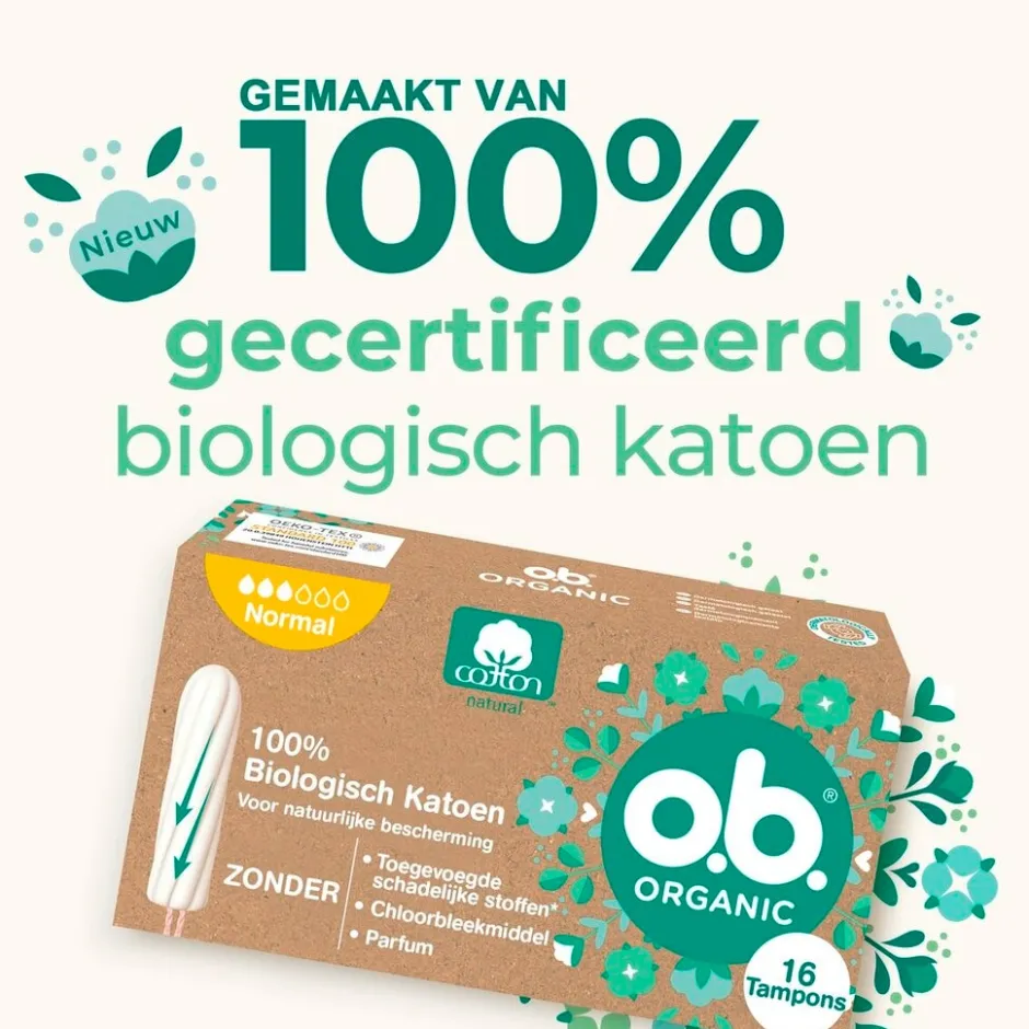 Ob o.b. Organic Cotton Normal Tampons< Tampons