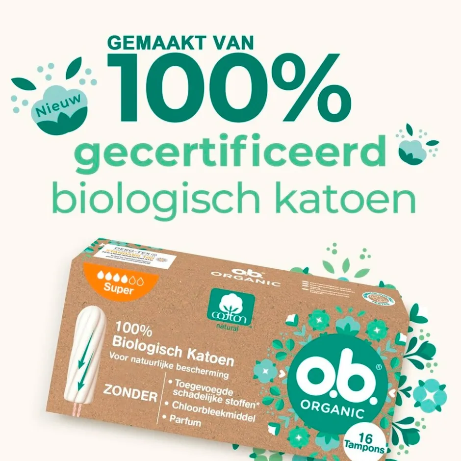 Ob o.b. Organic Cotton Super Tampons< Tampons