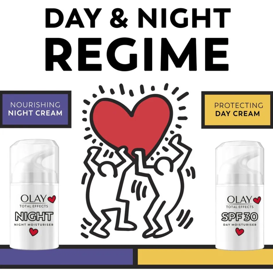Olay Total Effects 7-in-1 Nachtcrème Keith Haring Artist Edition< Dagcreme