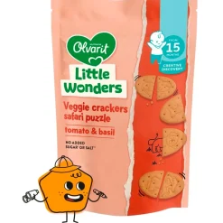 Olvarit Little Wonders 15+M Tomato & Basil Veggie Puzzel Crackers< Babytussendoortjes