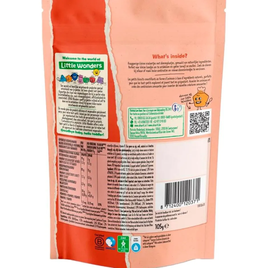 Olvarit Little Wonders 15+M Tomato & Basil Veggie Puzzel Crackers< Babytussendoortjes