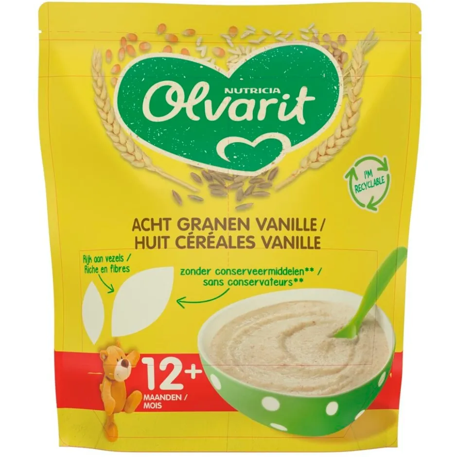 Olvarit 12+M Acht Granen Ontbijtpap< Babypap
