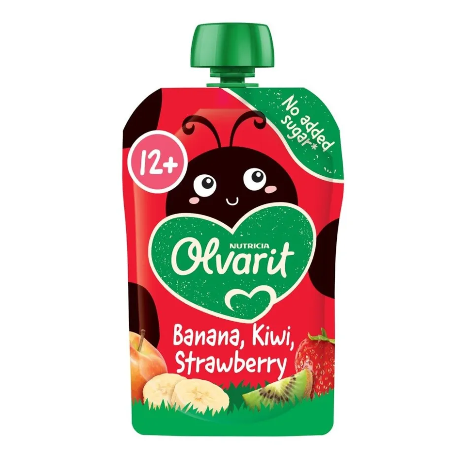 Olvarit 12+M Banaan Kiwi Aardbei Knijpfruit< Fruithapjes