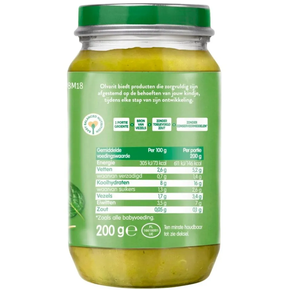 8+M Pasta Spinazie Zalm Maaltijdpotje|Olvarit Online