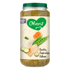 Olvarit 18+M Risotto Doperwt Kalkoen< Babymaaltijden