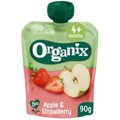 Bio 4M+ Appel en Aardbei Knijpzakje|Organix Hot