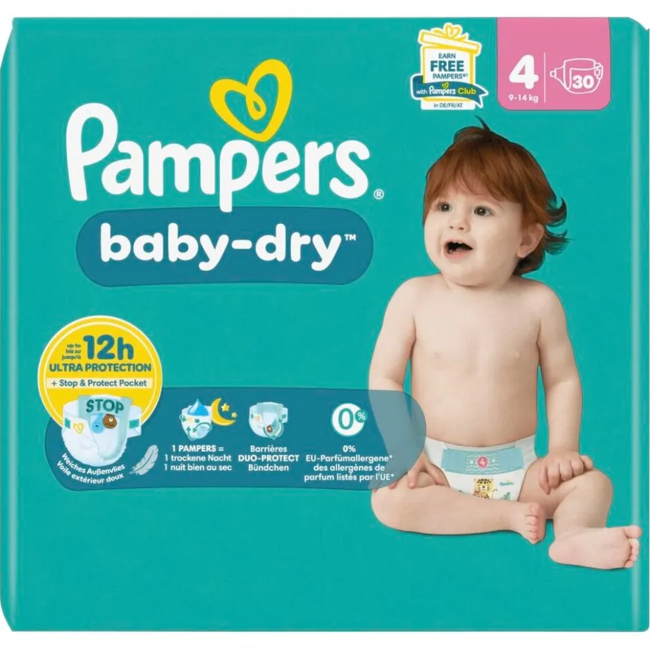 Pampers Baby-Dry Maat 4 Luiers< Luiers Maat 4
