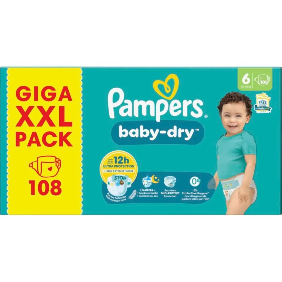 Pampers Baby-Dry Maat 6 Luiers< Luiers Maat 6