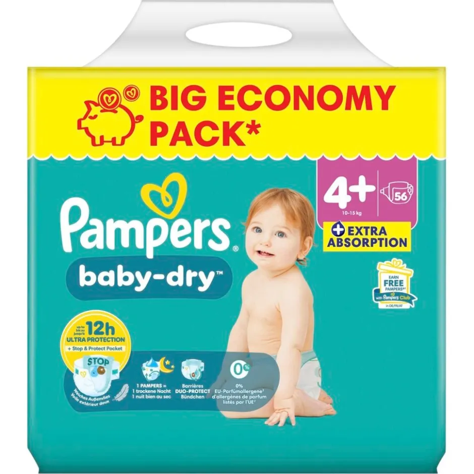 Baby-Dry Maat 4+ Luiers|Pampers Online