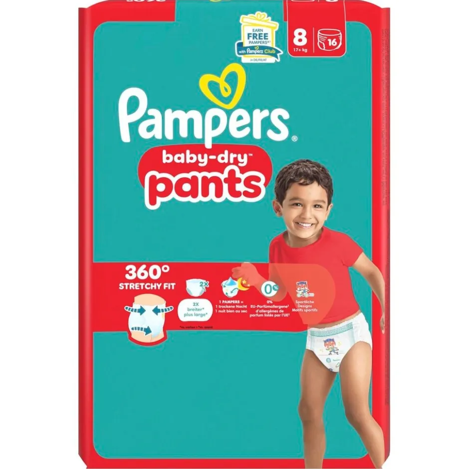 Baby-Dry Pants Maat 8 Luierbroekjes|Pampers Sale