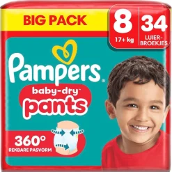 Pampers Baby-Dry Pants Maat 8 Luierbroekjes< Luierbroekjes Maat 8