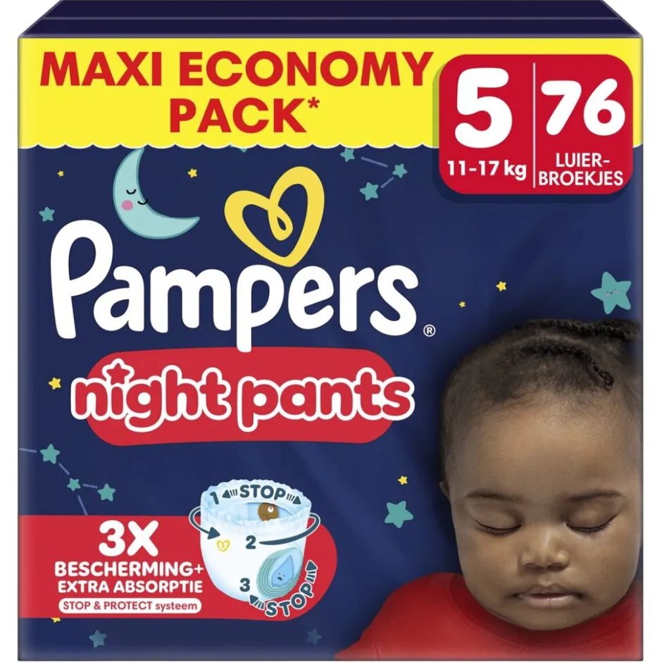 Pampers Night Pants Maat 5 Luierbroekjes< Pyjamabroekjes|Luierbroekjes Maat 5