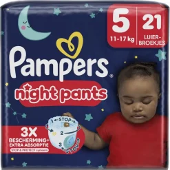 Pampers Night Pants Maat 5 Luierbroekjes< Pyjamabroekjes|Luierbroekjes Maat 5
