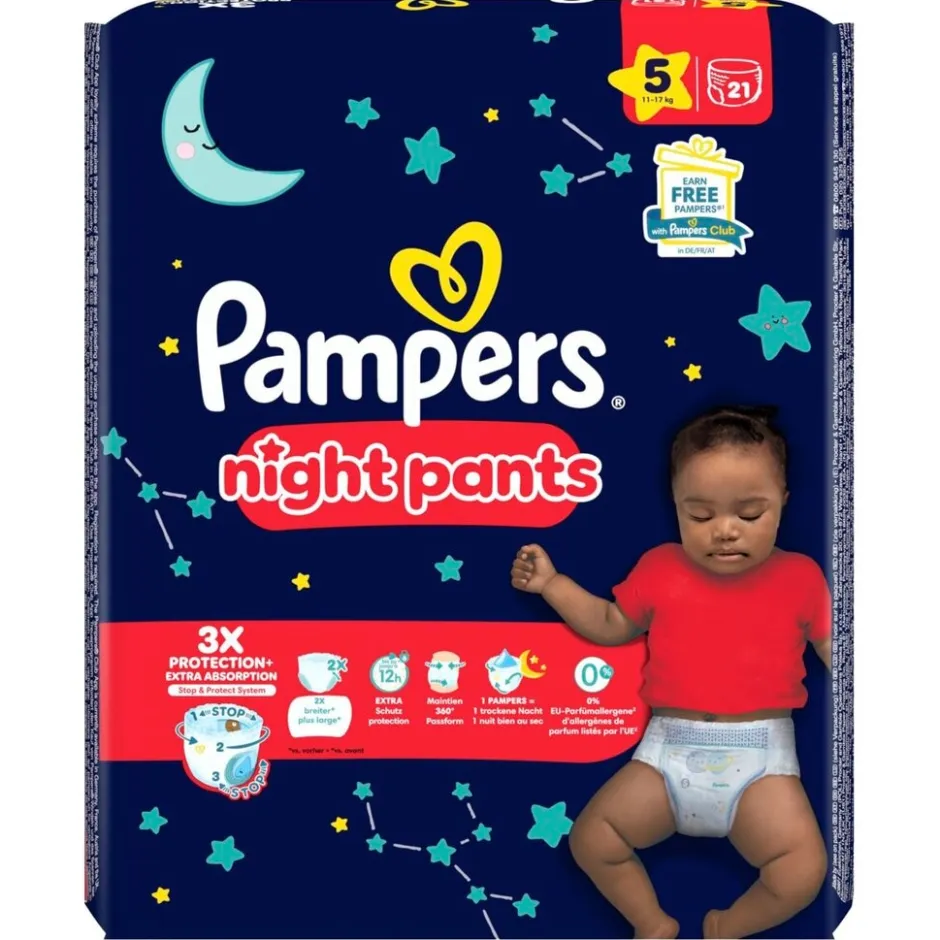 Pampers Night Pants Maat 5 Luierbroekjes< Pyjamabroekjes|Luierbroekjes Maat 5