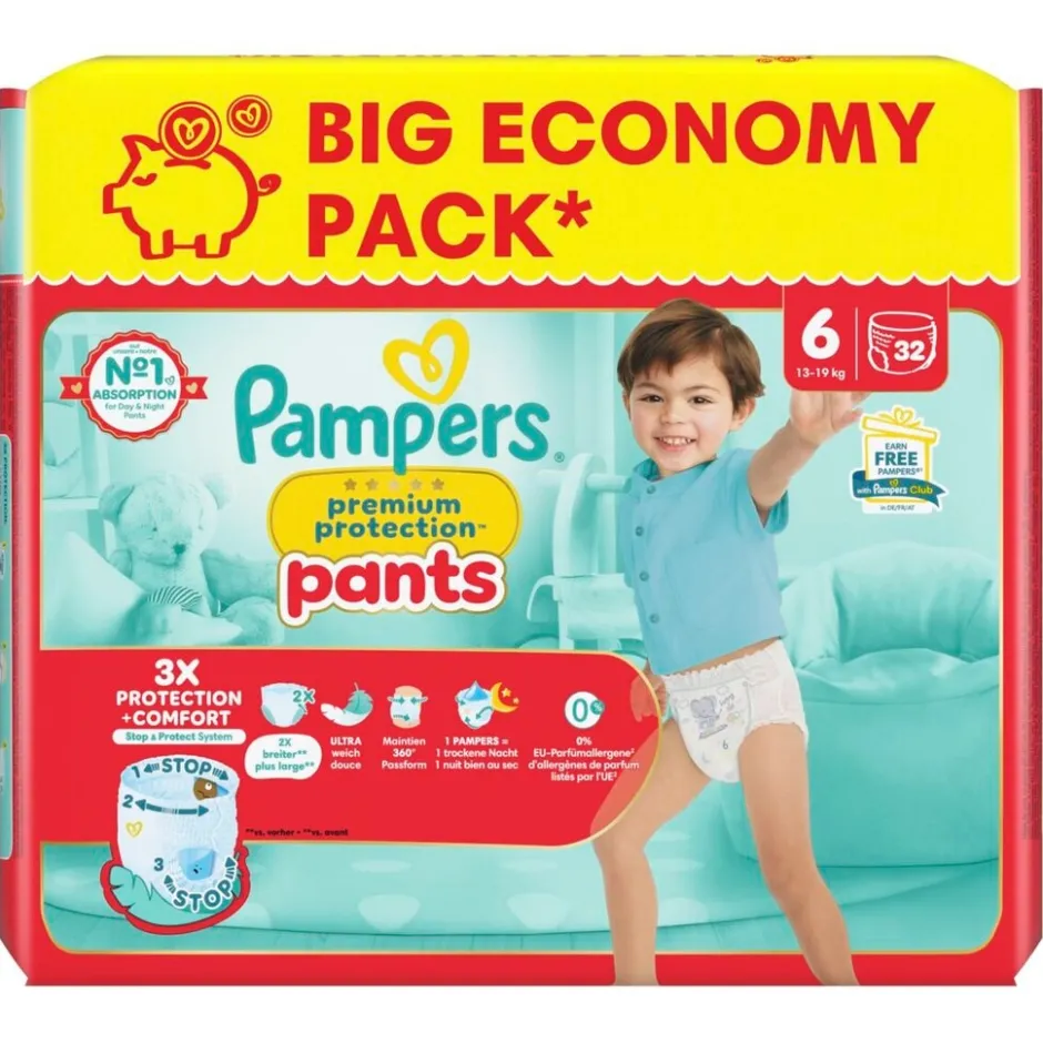 Pampers Premium Protection Pants Maat 6 Luierbroekjes< Luierbroekjes Maat 6