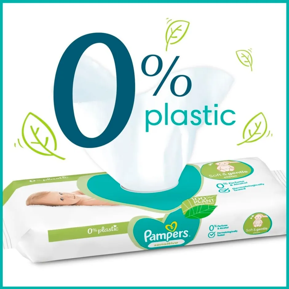 Sensitive 0% Plastic Babydoekjes|Pampers Best