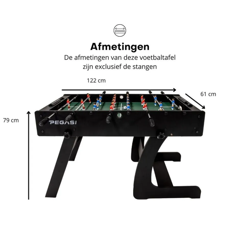 Pegasi Voetbaltafel Foldy Inklapbaar< Tafelvoetbal