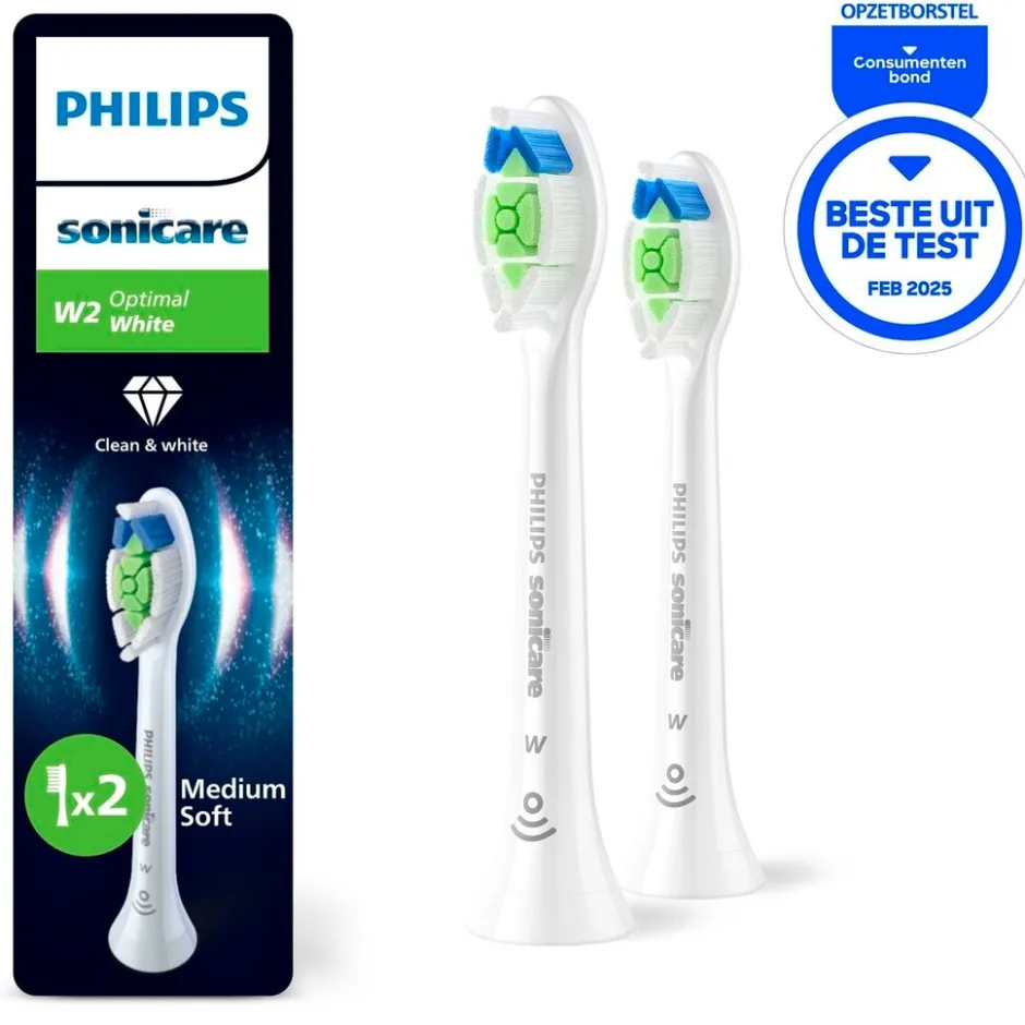 Sonicare W2 Optimal White HX6062/87 Opzetborstels|Philips New