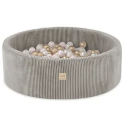 Plushnest ronde ballenbak voor kinderen en baby's met 200 kleurrijke ballen< Ballenbakken