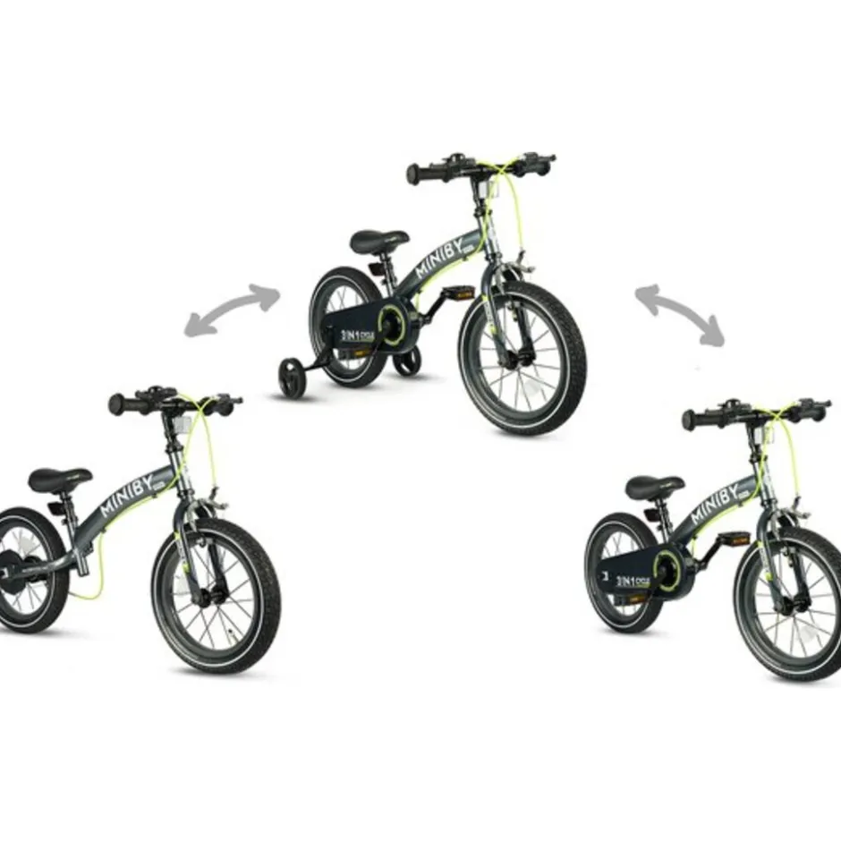 Qplay Miniby 3-in-1 kinderfiets – Grijs|