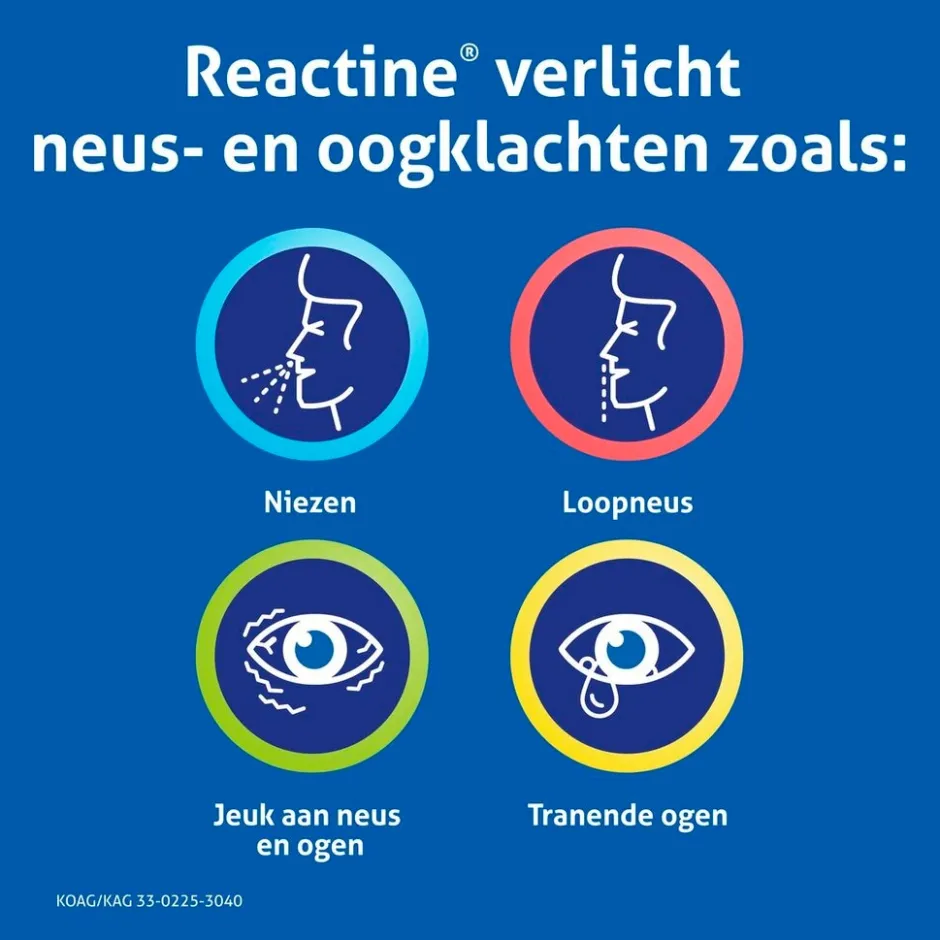 Reactine Cetirizine 10mg Filmomhulde Hooikoortstabletten< Allergische Reacties