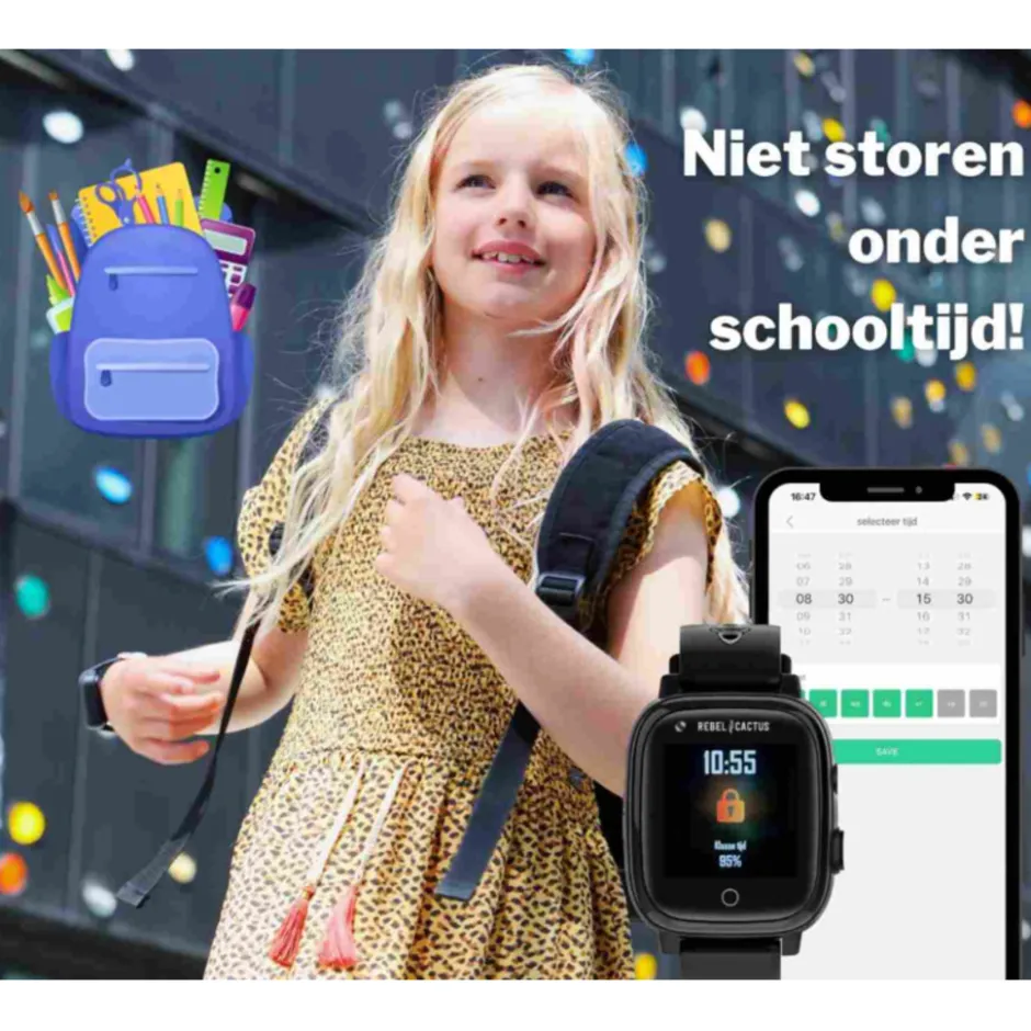 Rebel Cactus GPS Kindersmartwatch GO incl. gratis Lebara simkaart met tegoed< Horloges