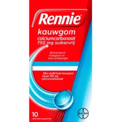Rennie Calciumcarbonaat 750mg Suikervrije Kauwgom< Maag En Darm